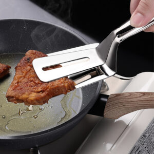 FREESTALE Pince à steak multifonctionnelle en acier inoxydable pour cuisine, poisson frit simple, cuisson du pain, barbecue, pelle à friture, pince alimentaire