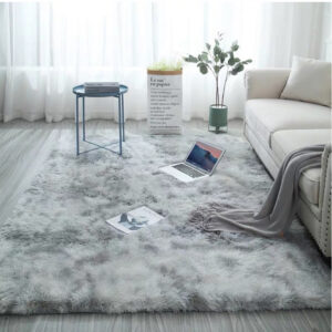 TAPIS 5*7ft（152*214cm), longs mode cravate teinture fausse fourrure Shaggy tapis imprimé anti-dérapant sol moelleux tapis en peluche tapis