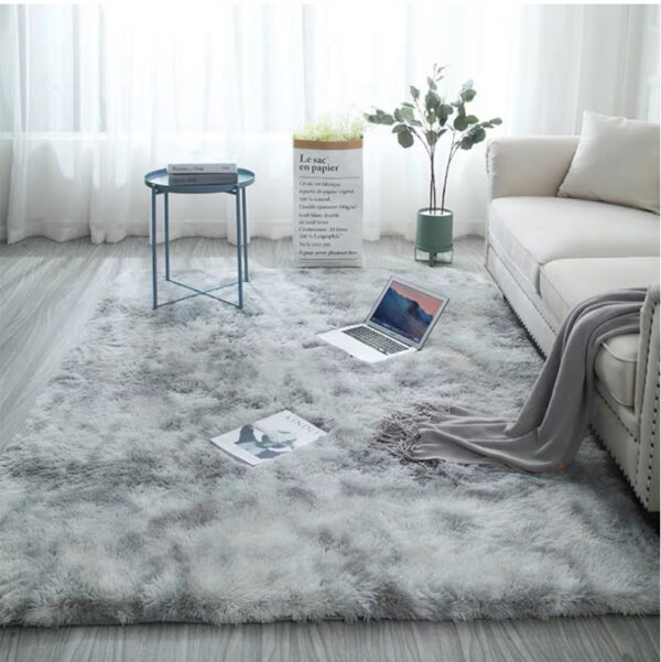 TAPIS 5*7ft（152*214cm), longs mode cravate teinture fausse fourrure Shaggy tapis imprimé anti-dérapant sol moelleux tapis en peluche tapis