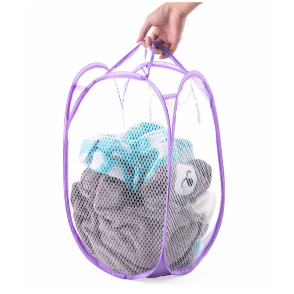 JOBY Accueil Ménage Up Lavage Vêtements Poubelle Sac Vêtements Multi Couleurs Stockage Pliable Mesh Panier À Linge - Image 4