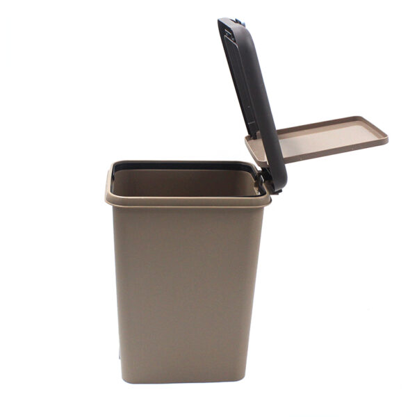 LIDD Poubelle ménage bureau avec pédale poubelle en plastique poubelle poubelle avec couvercle - Image 3