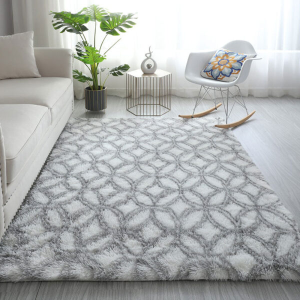 TAPIS 5*7ft（152*214cm), Tapis d'intérieur moderne Shag, tapis de treillis de tapis de salon antidérapants en laine, pour tapis de salle à manger de décoration de chambre à coucher - Image 3