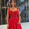 BLANKETT  longue robe de soirée de banquet bretelles paillettes grande jupe - Image 3
