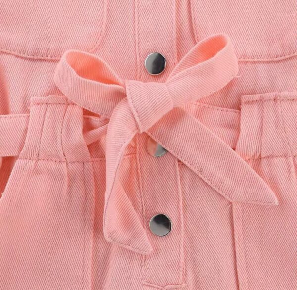 Combinaison d'été en Denim rose pour enfants - Image 3