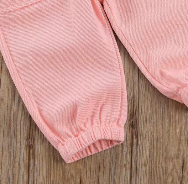 Combinaison d'été en Denim rose pour enfants - Image 4