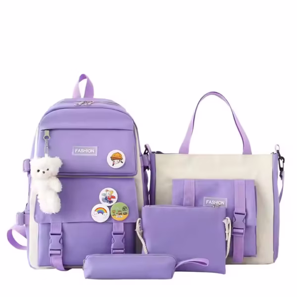SUNNY sac à dos Petit étui à crayons en silicone violet esthétique avec fermeture à glissière - Image 3