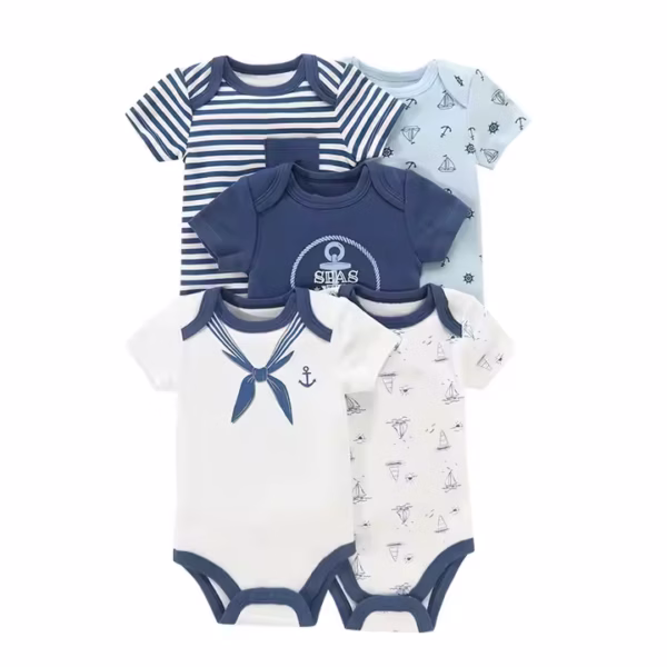 RICK WEAR, Nouveau Bateau pour bébé à manches courtes et combinaison bébé été bébé - Image 4