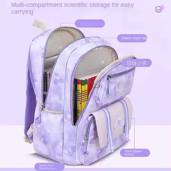 SAC DEVENPORT, cartables enfants cartables trolley imperméables filles princesse école primaire élèves sacs à bandoulière filles - Image 4