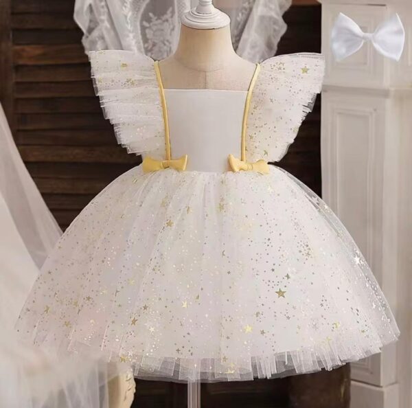 Robe TUTU à manches volantes, robe de princesse élégante avec étoiles imprimées - Image 5