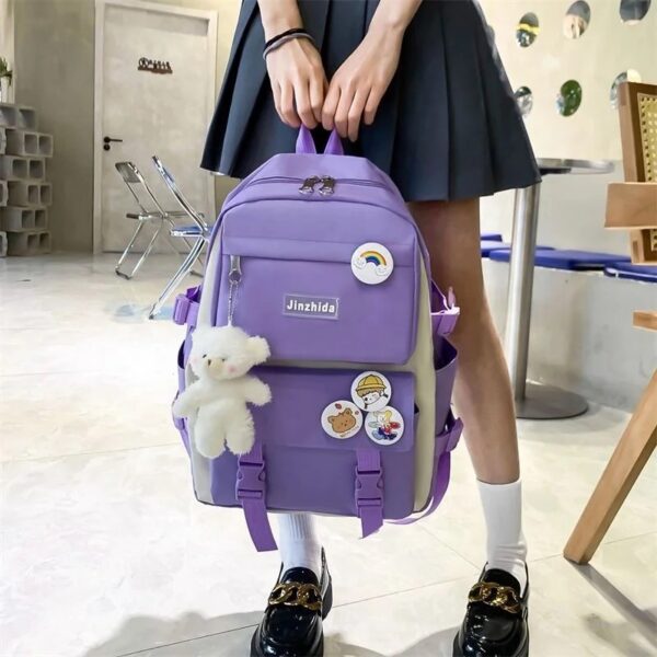 SUNNY sac à dos Petit étui à crayons en silicone violet esthétique avec fermeture à glissière - Image 2