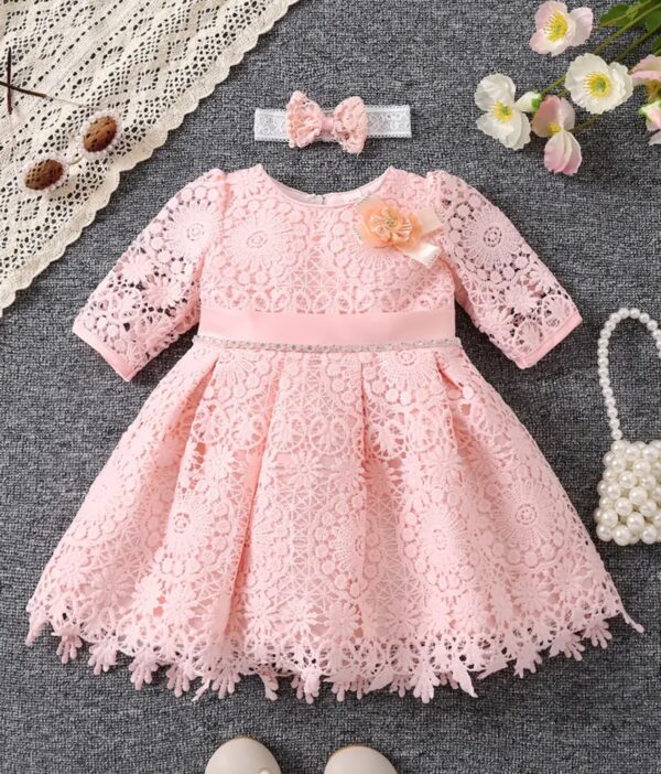ROBE ABY, Robe barboteuse à manches volantées pour fille