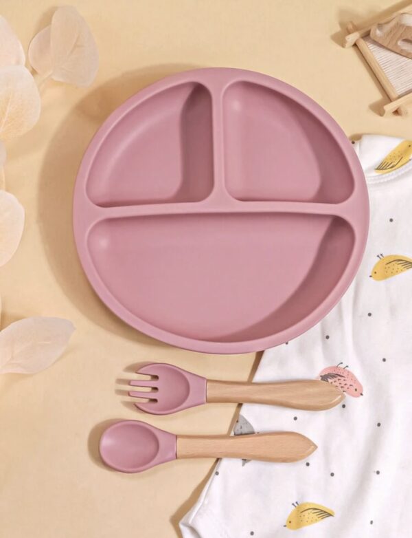 COMBO KITTY SE, Vaisselle pour tout-petits, assiettes, cuillères, bol à ventouse, ensemble d'alimentation pour bébé en silicone - Image 4