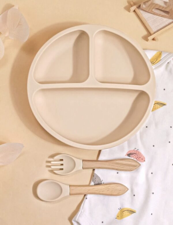 COMBO KITTY SE, Vaisselle pour tout-petits, assiettes, cuillères, bol à ventouse, ensemble d'alimentation pour bébé en silicone - Image 5