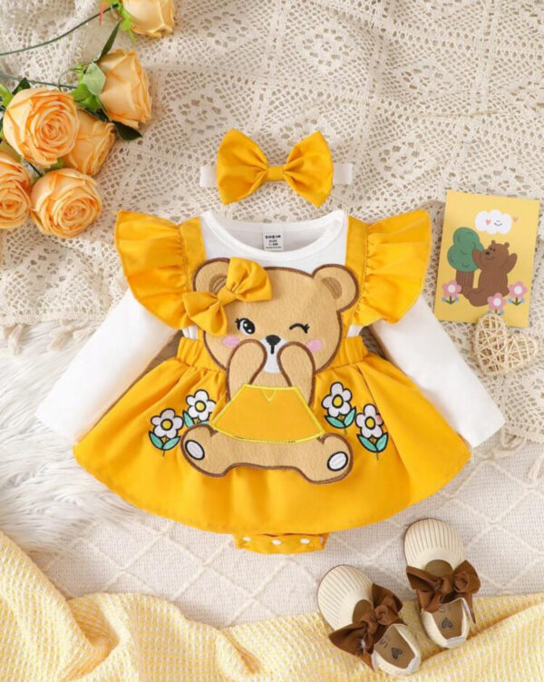 BABY CUE, Robe pour enfants de haute qualité à manches pour bébé fille, robe élégante